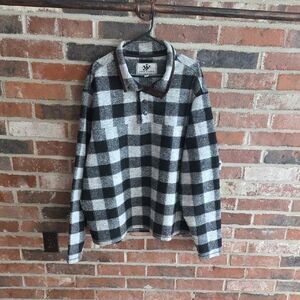 Black and White Checkered Shirt Jacket